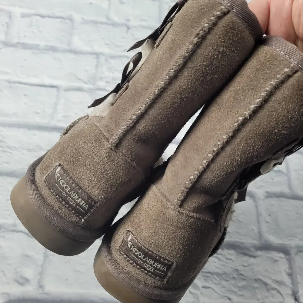 Koolaburra by Ugg Victoria Short Suede Boots with Bows size 4